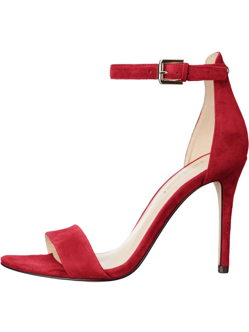 Nine West Mana Red Suede Ankle Strap Stiletto Heels 8.5